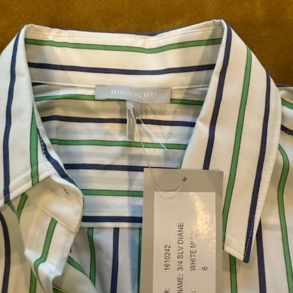 Hinson Wu Stripped Shirt - Size 6 - Picture 3 of 3